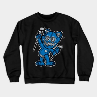 Happy VooDoo Kitty Cat Doll Detroit Colors Crewneck Sweatshirt